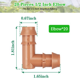 Close-up of Gardrip barbed elbow showing a secure connection.