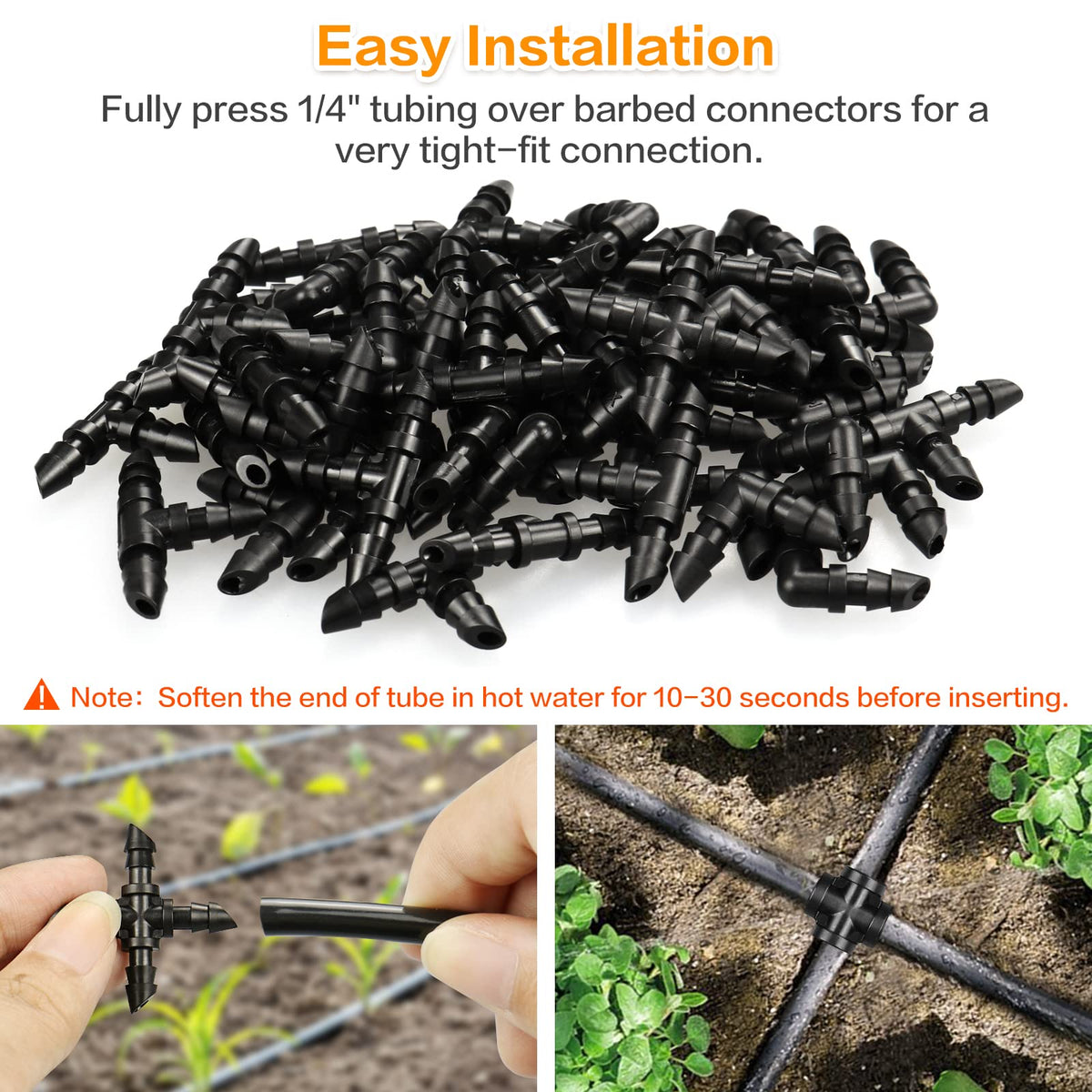 Gardrip easy-install cross fitting requires no tools for quick setup.