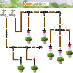 Gardrip cross fittings ideal for garden lawn greenhouse irrigation.