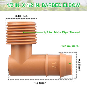 Gardrip barbed elbow to PVC adapter creates a tight, leak-free seal.