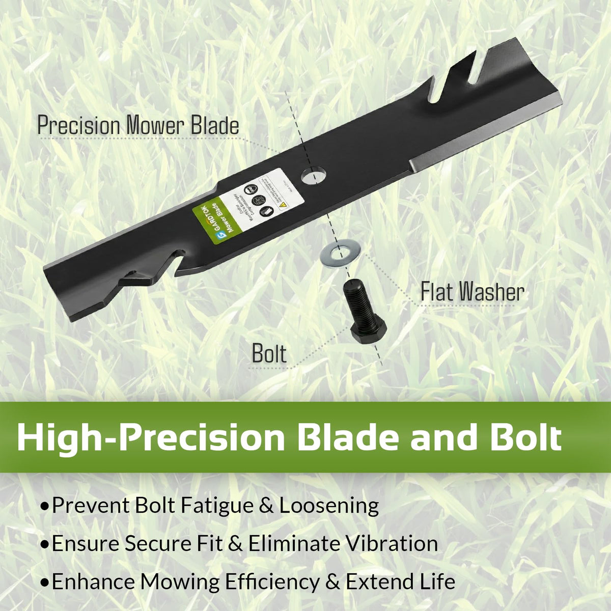 GardTok hardened steel blade offers higher impact resistance and longevity