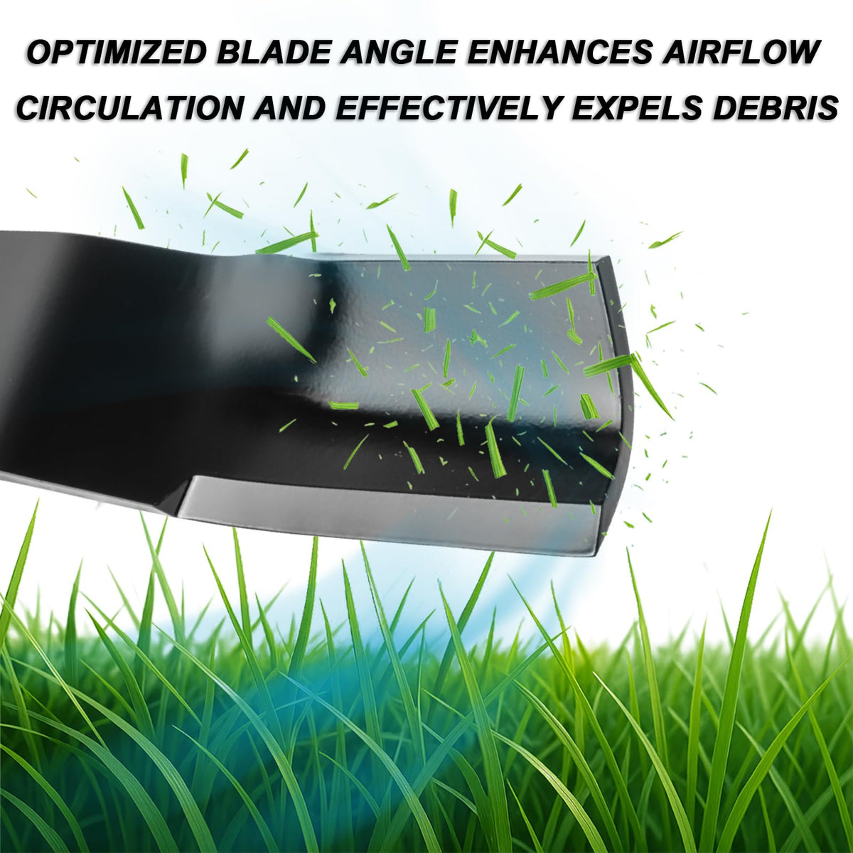 GardTok high-lift blade in use on Kubota mower demonstrates efficient clippings discharge.