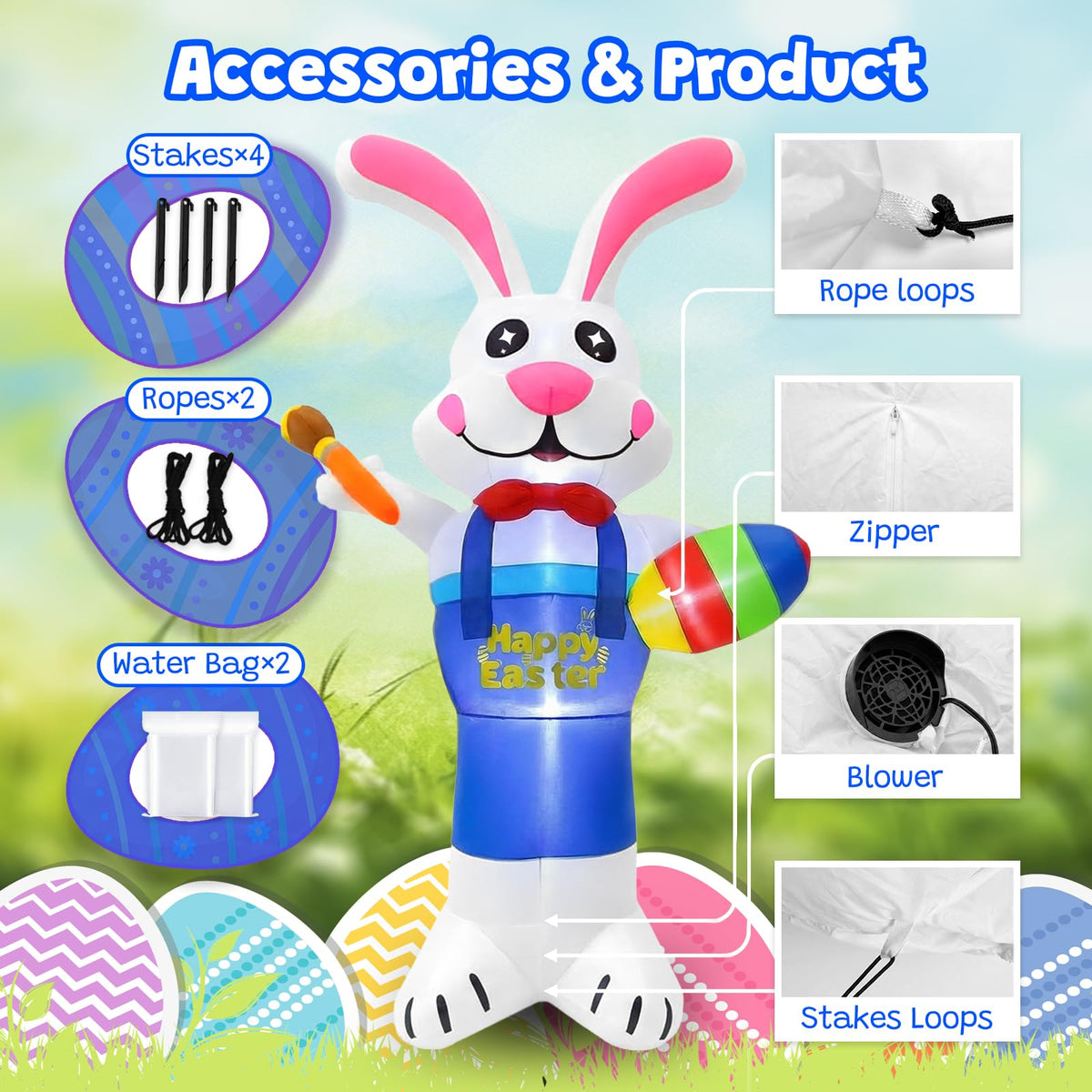 Gardwin inflatable kit with built-in fan and stakes enables quick setup.