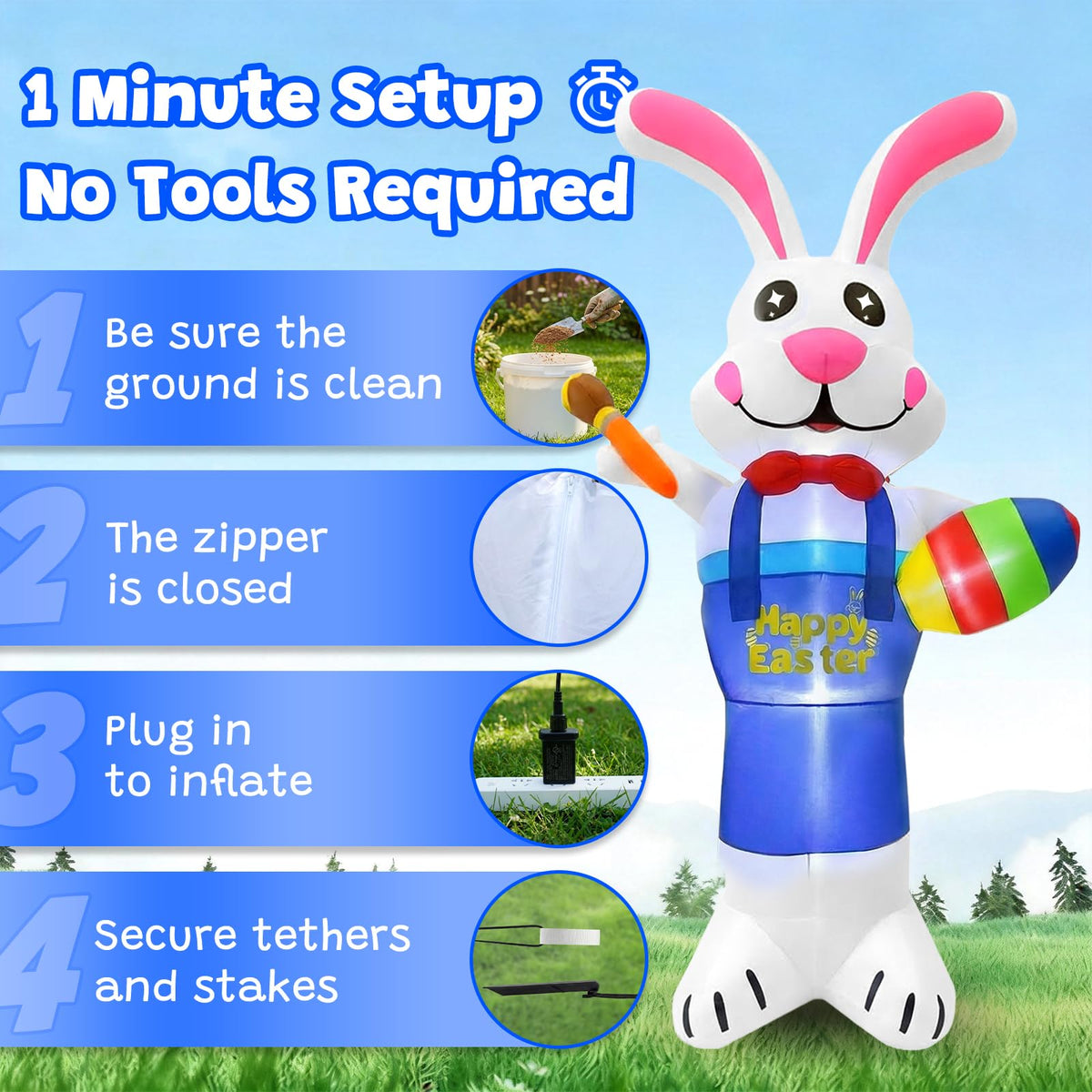 Gardwin Easter display for front yard, backyard, or indoor holiday scenes.