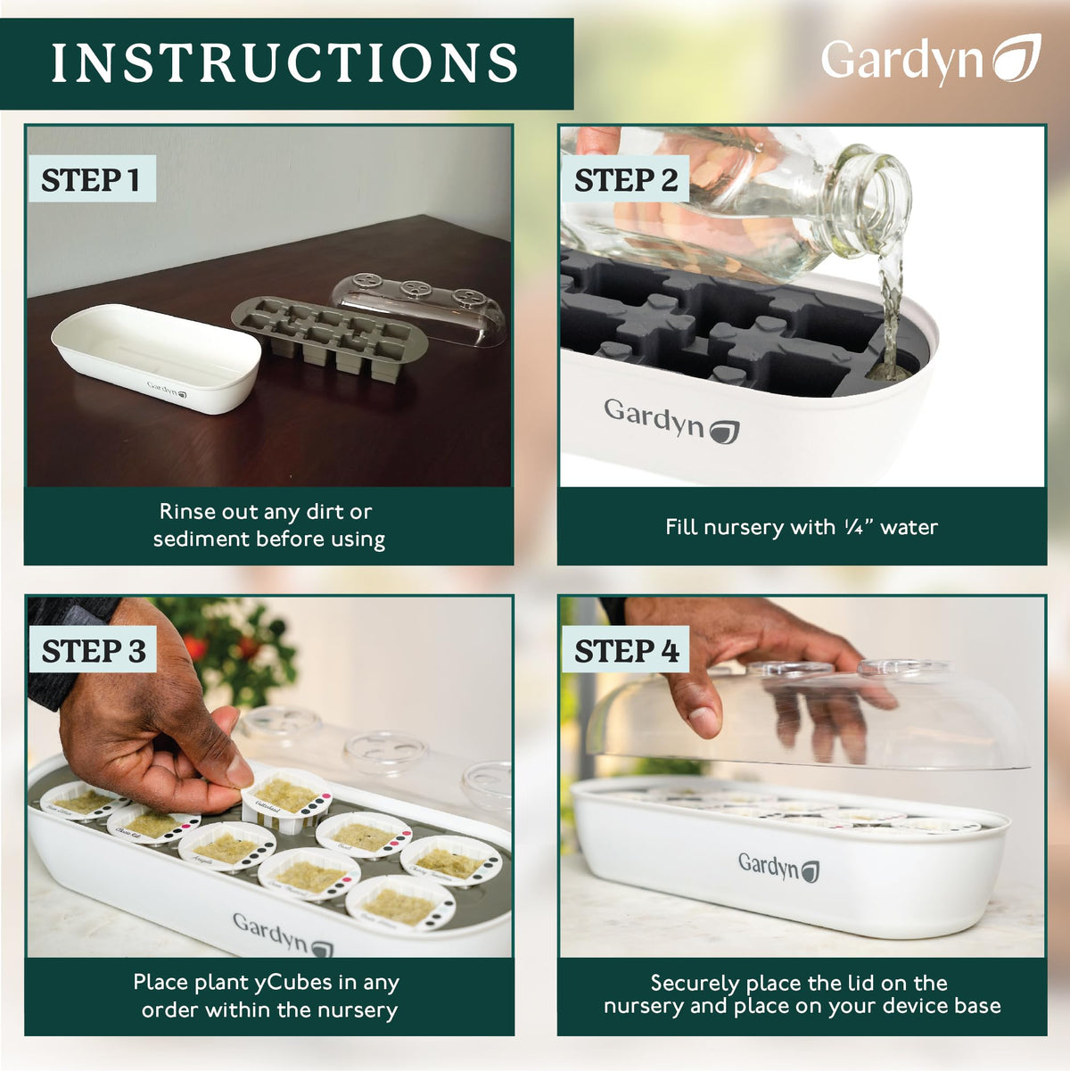 GARDYN seed tray dimensions: twelve-and-a-half by four-point-six inches