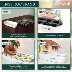 GARDYN seed tray dimensions: twelve-and-a-half by four-point-six inches