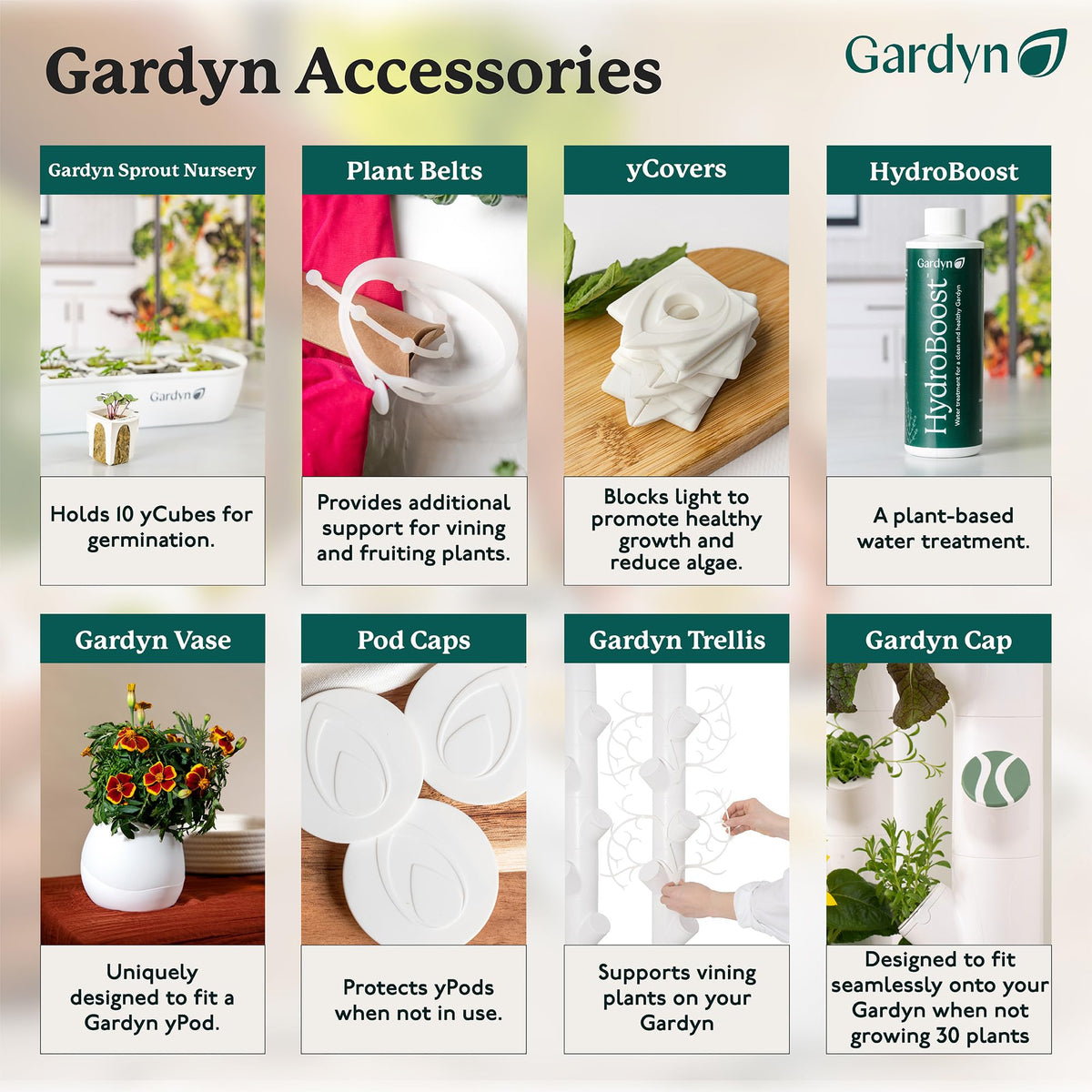 Compatibility of yCovers with all Gardyn vertical hydroponic systems