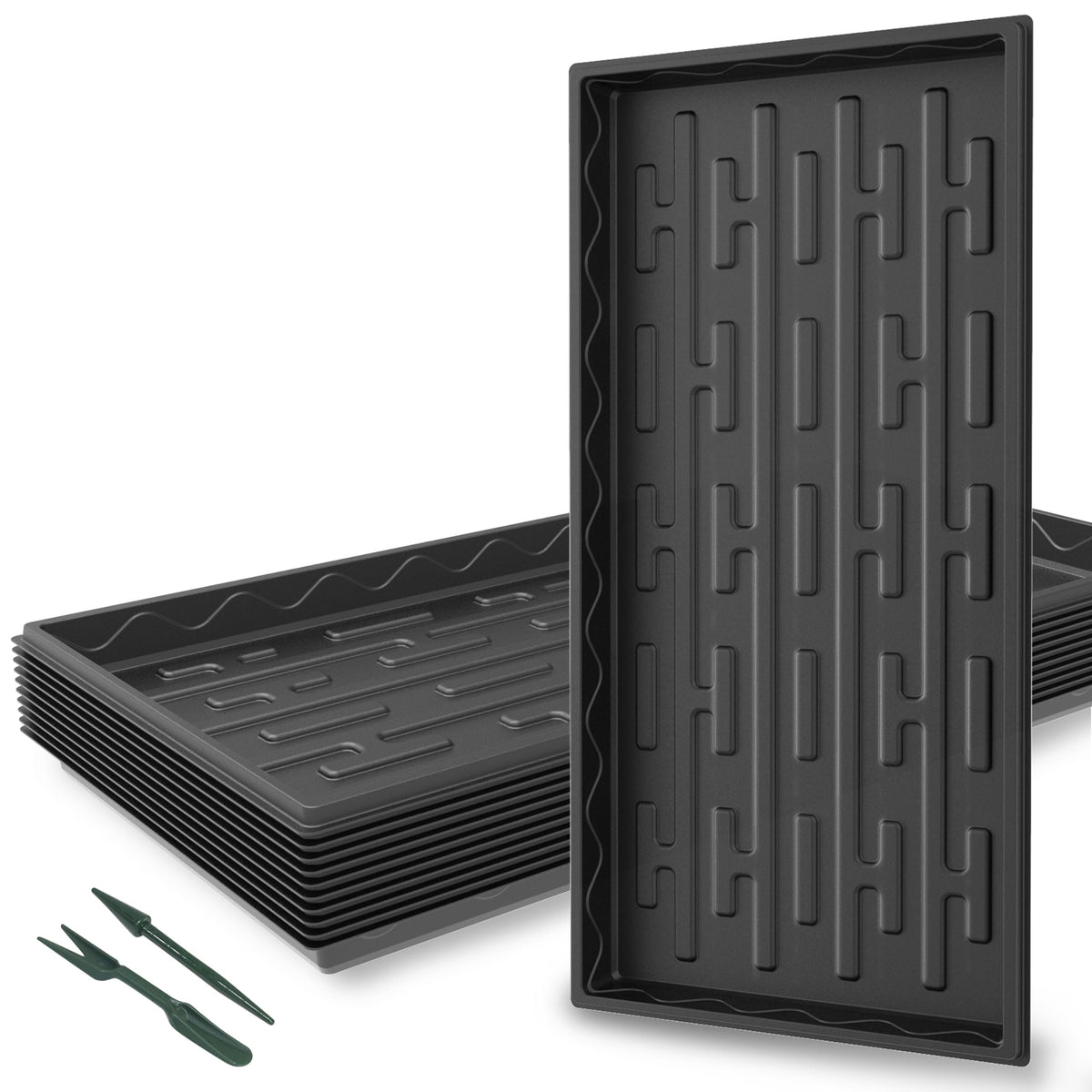 Gardzen 1020 growing trays, top view, ideal for seed starting and microgreens.