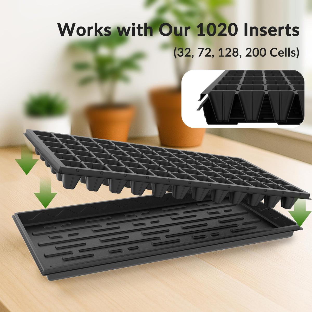 Gardzen 1020 seed-start microgreens use, bottom-watering capable.