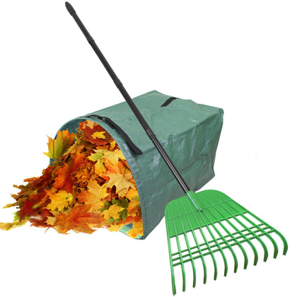 Gardzen 67-inch long-handle rake for easy leaf collection