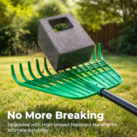 Gardzen artificial-grass-safe rake with 17-inch head protects turf