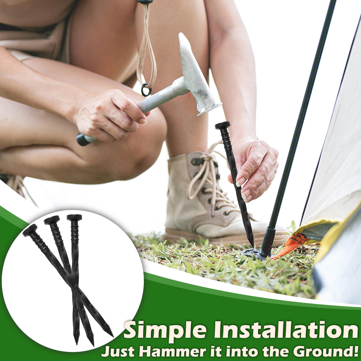 Gardzen artificial turf stakes help maintain clean, defined edges.