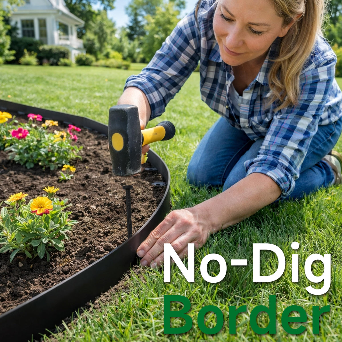 Gardzen 1.5in-tall border elevates lawn edges without bulk