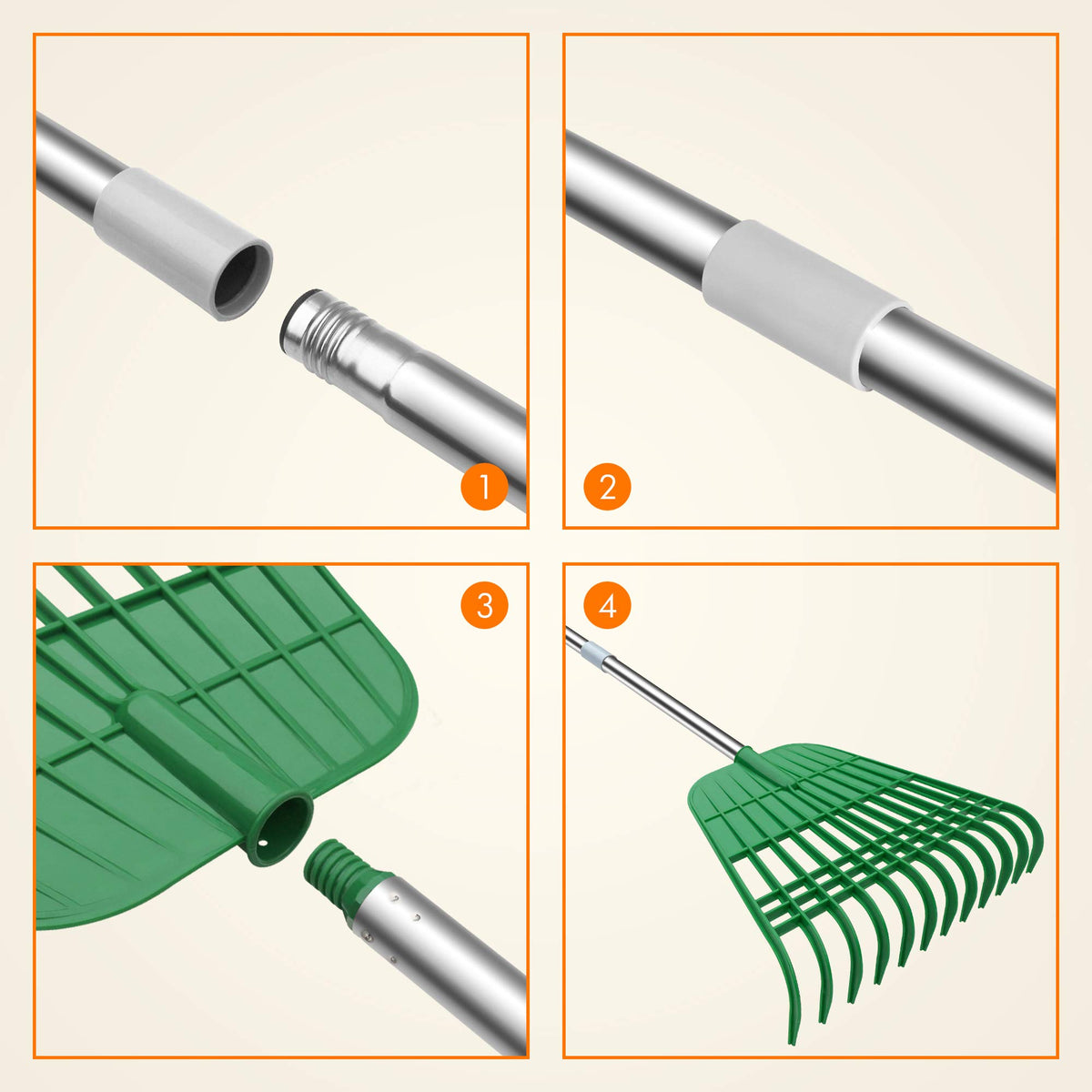 Gardzen camp rake with portable design for outdoor maintenance