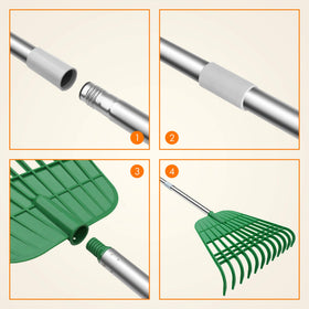 Gardzen camp rake with portable design for outdoor maintenance