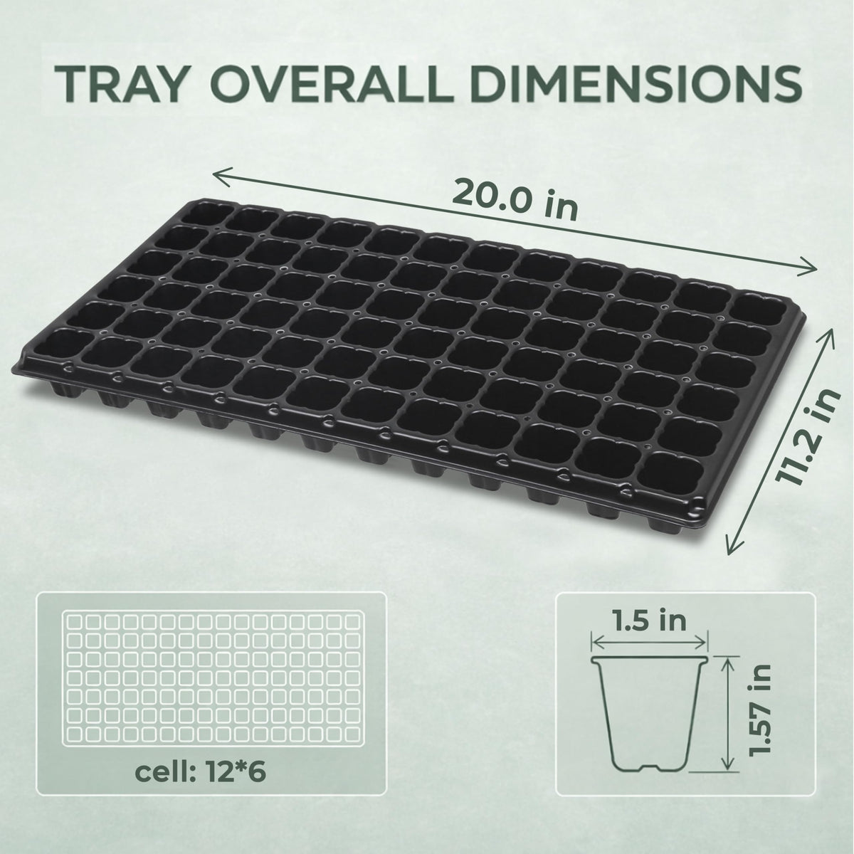 Gardzen seedling tray features durable plastic and warp resistance for long-term use.