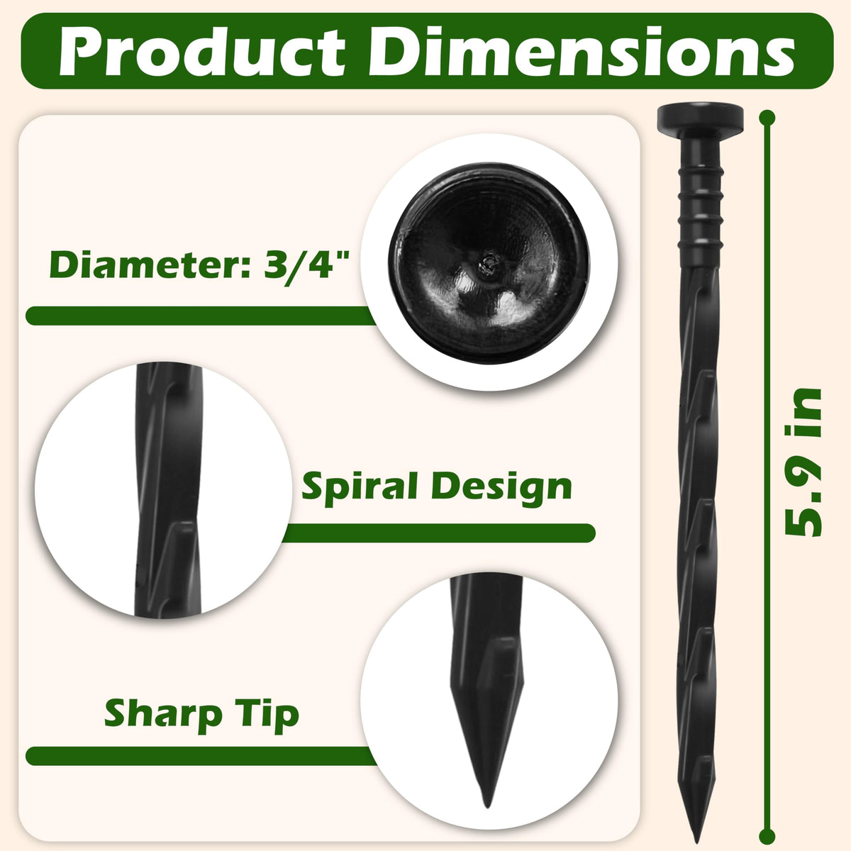 Gardzen durable plastic stakes resist rust and can be reused.