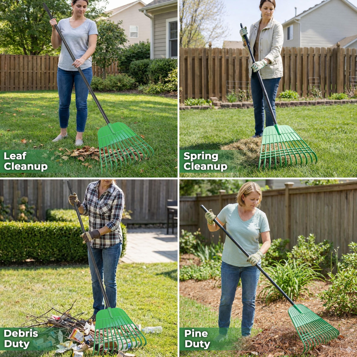 Gardzen easy-assembly detachable rake for compact storage