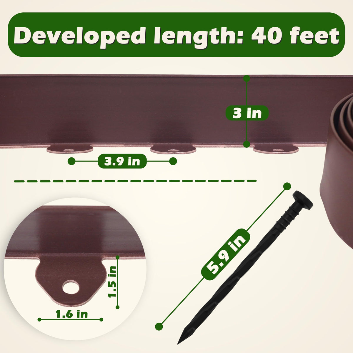 Gardzen edging stakes 40 pcs securing borders quickly without digging