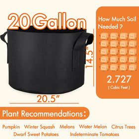 Gardzen heavy-duty cloth pots with handles provide secure mobility for moving plants and soil.