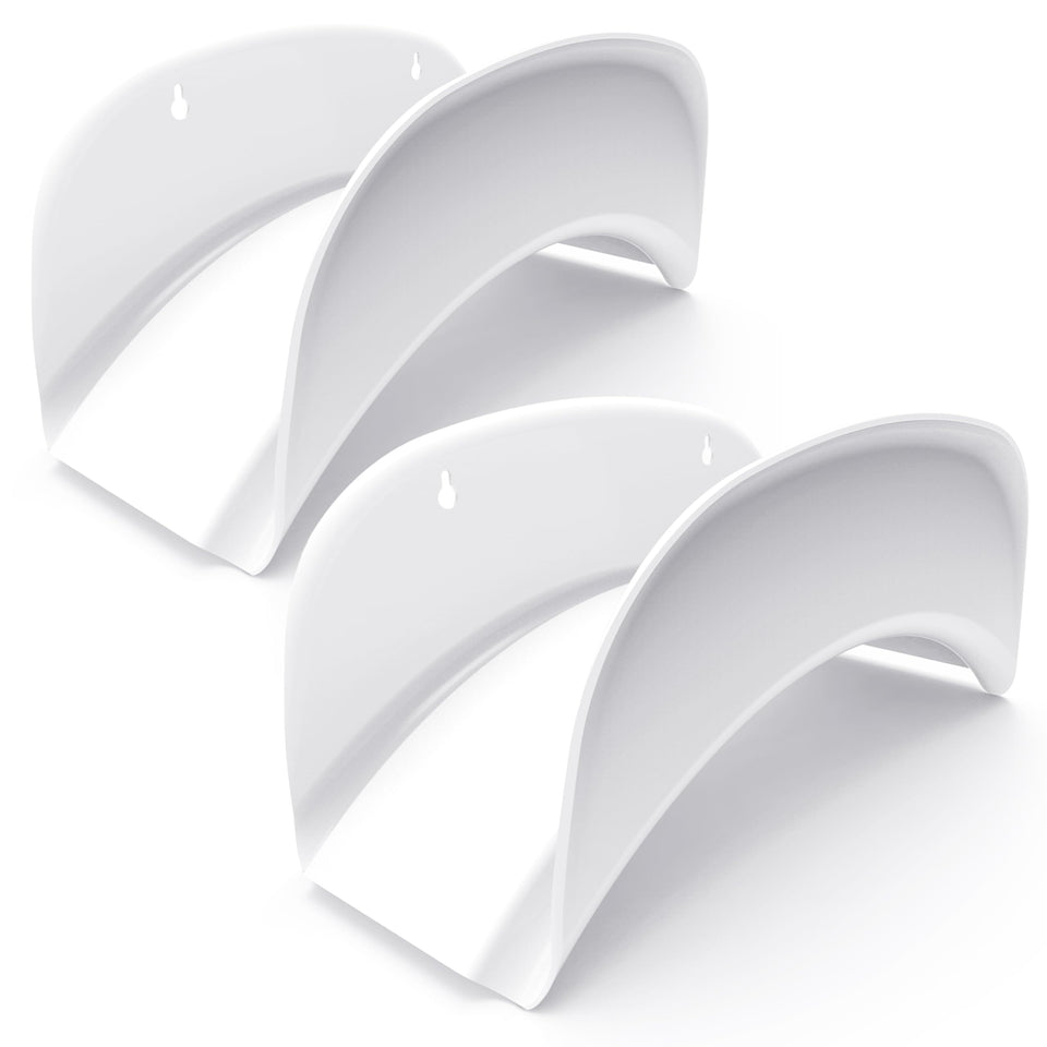 Gardzen hose-hanger-wall-mount front view shows sturdy white finish for outdoor use.