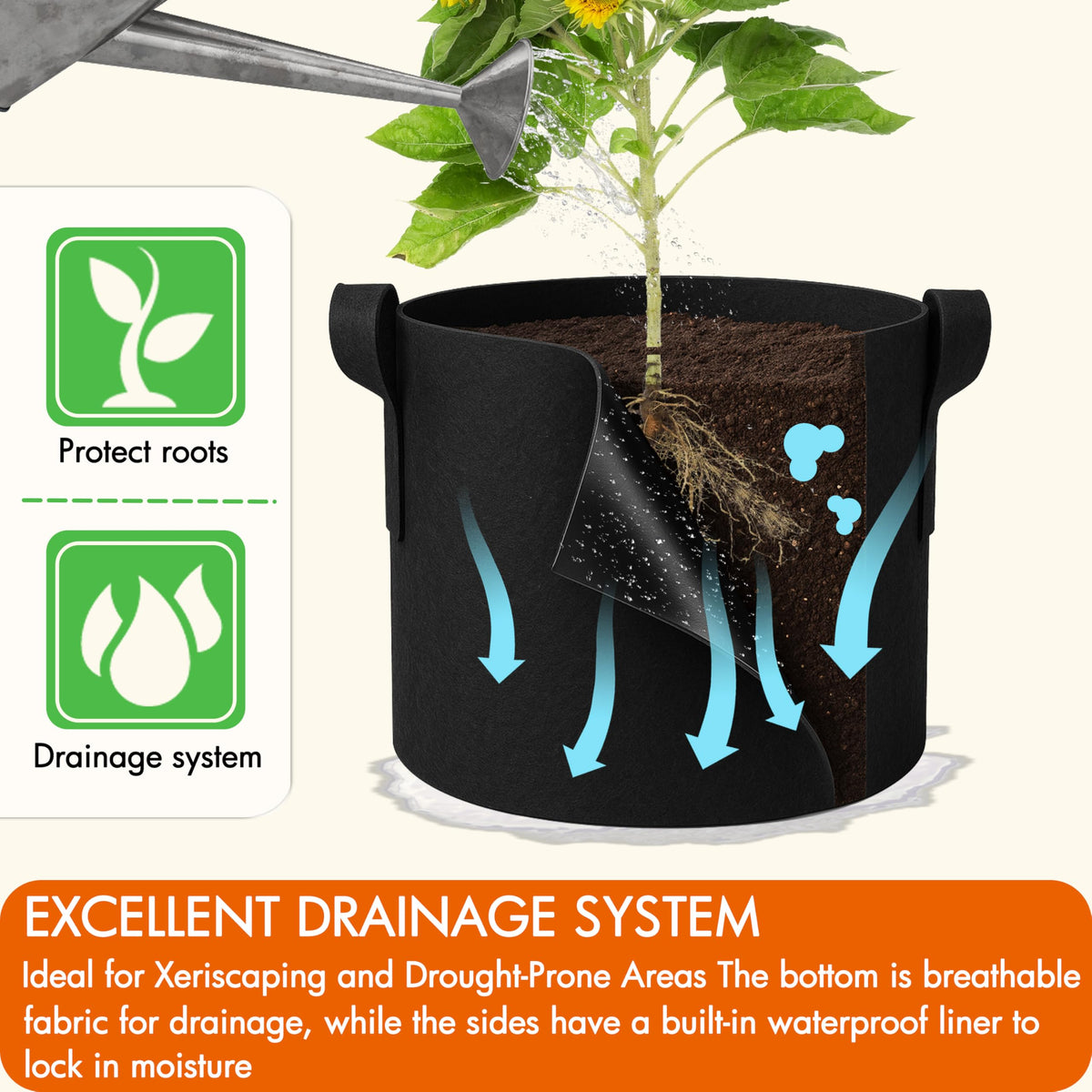 Gardzen lightweight fabric pots offer breeze-free handling and balcony versatility.