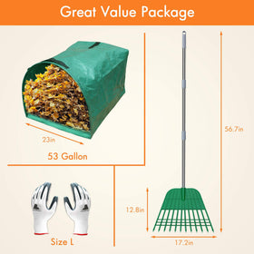 Gardzen lightweight steel-handle rake for easy transport and extended reach