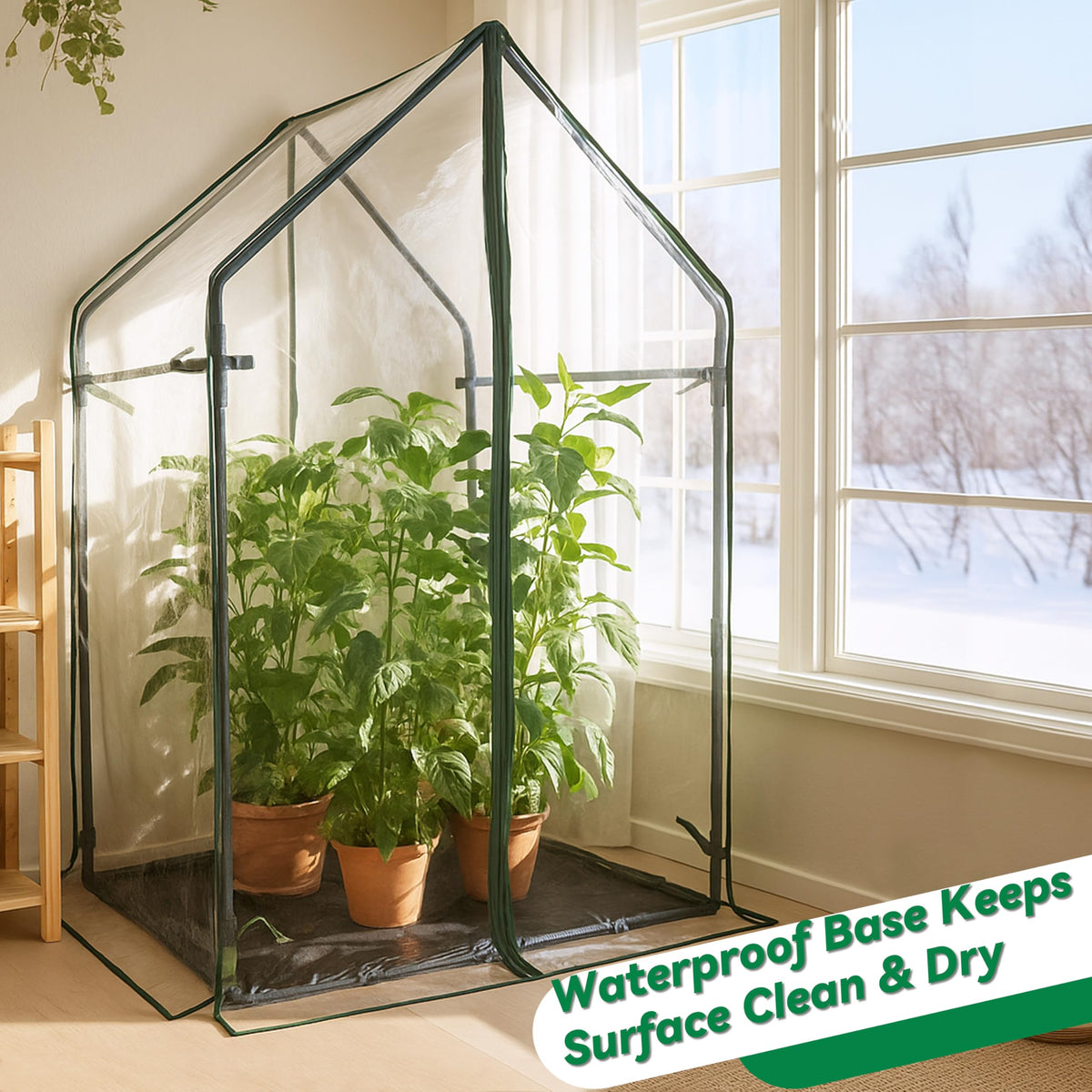 Gardzen Mini Greenhouse dual zip ventilation supports airflow and climate control