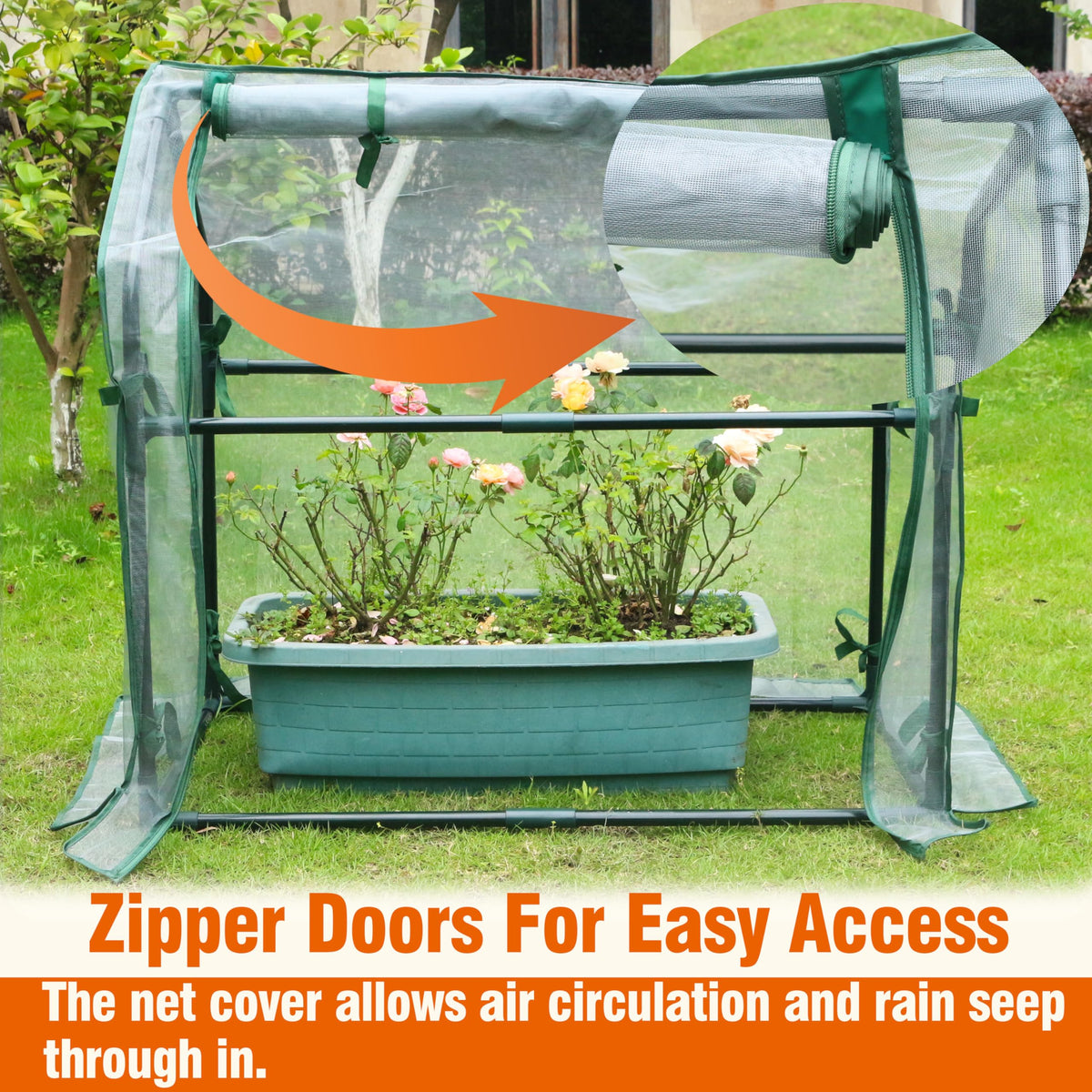 Gardzen mini greenhouse pest barrier keeps pests away from fruits and vegetables.
