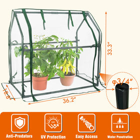 Gardzen mini greenhouse portable size fits patios, porches, and rooftops.