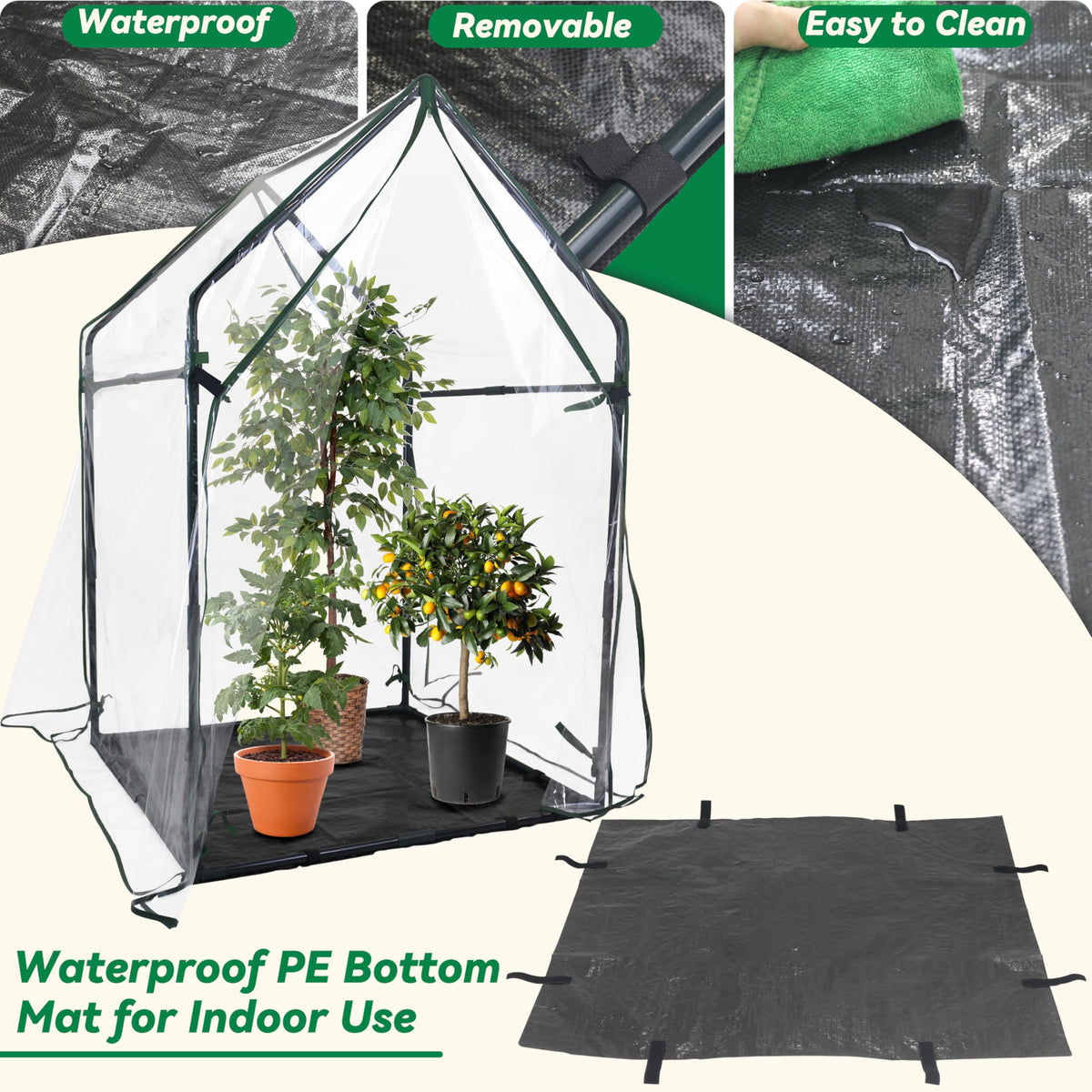 Gardzen Mini Greenhouse powder coated steel frame withstands weather conditions
