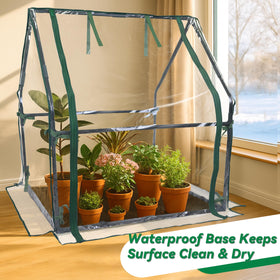 Gardzen Mini Greenhouse reinforced steel frame provides stable outdoor support
