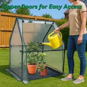 Gardzen Mini Greenhouse removable bottom mat protects surfaces during watering