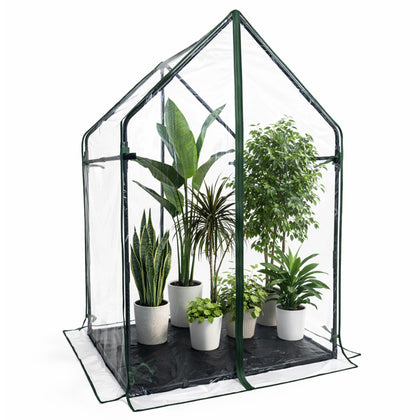 Gardzen Mini Greenhouse with vertical design ideal for tall plants on a deck