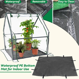 Gardzen Mini Greenhouse zipped front door enables easy access and ventilation