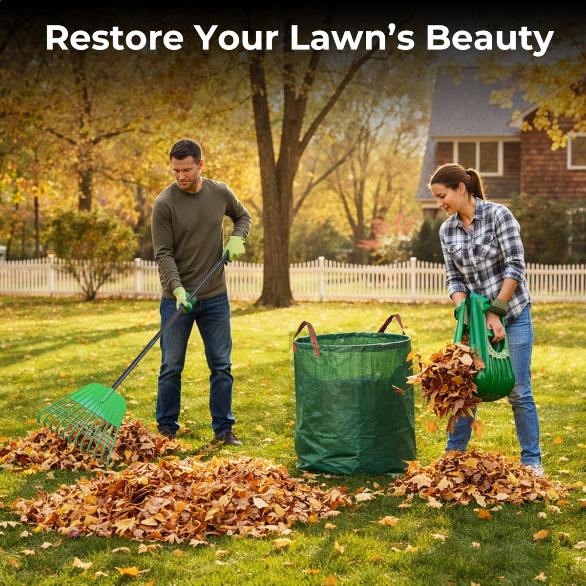 Gardzen modified PE rake head resists cracking in outdoor use.