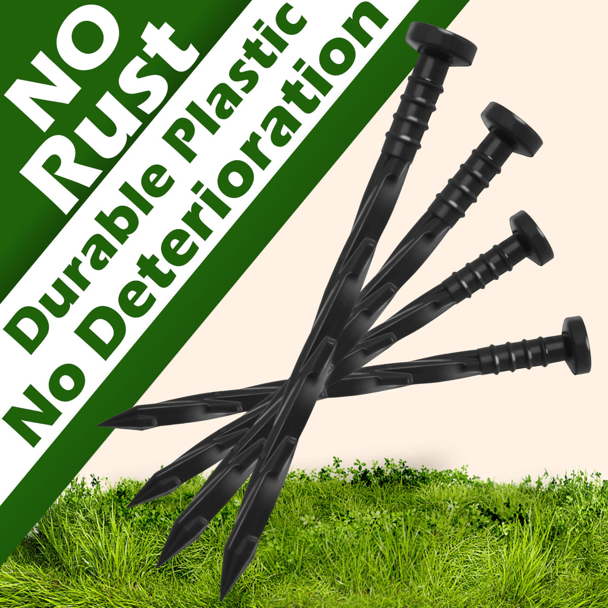 Gardzen no-dig edging spikes anchor paver borders easily into soil.