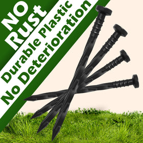 Gardzen no-dig edging spikes anchor paver borders easily into soil.