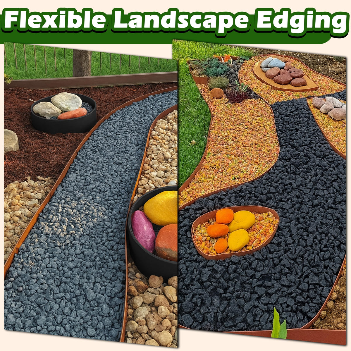 Gardzen pathway border enhances walkways with neat low profile edge