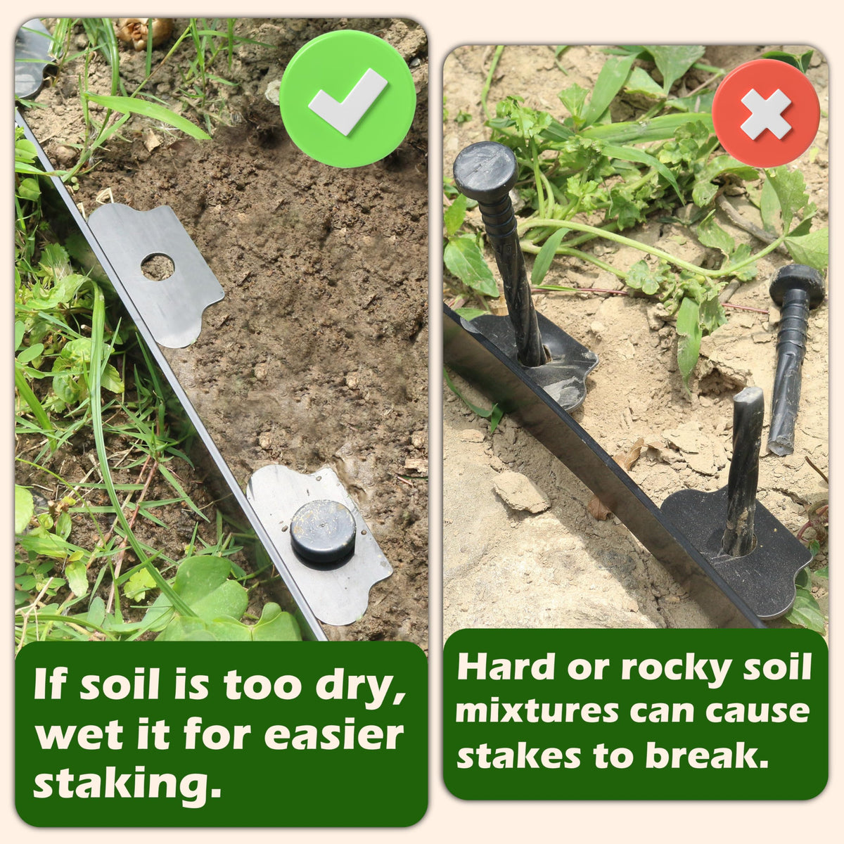 Gardzen landscape spikes suit multiple outdoor tasks from edging to ornament stakes.