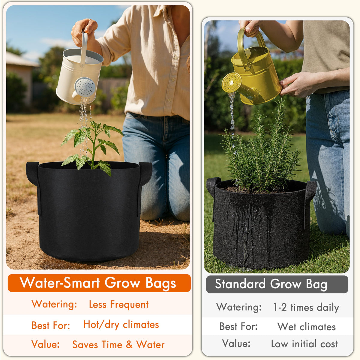 Gardzen bags fold flat for compact off-season storage and easy transport.