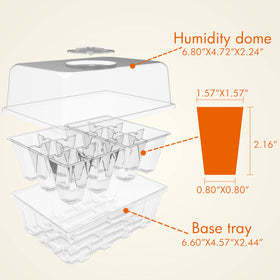 Gardzen seed starter tray dome adjustable humidity controls moisture for better germination