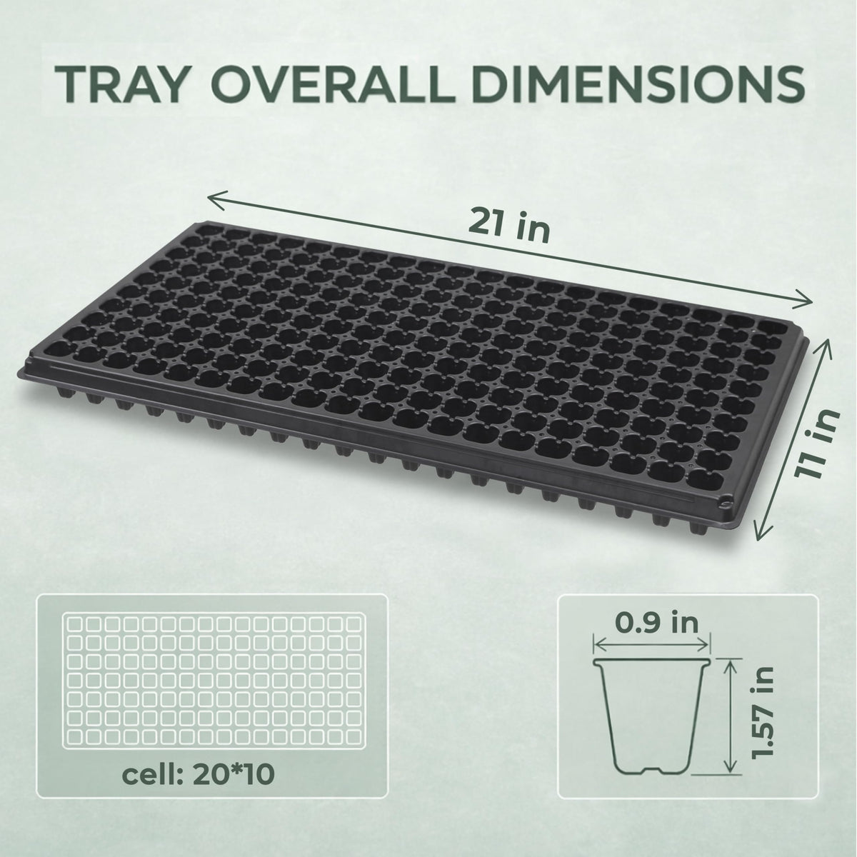 Gardzen seed starter tray with drainage holes for air pruning
