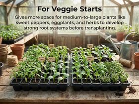 Gardzen 72-cell tray showing drainage holes promoting aerated roots.