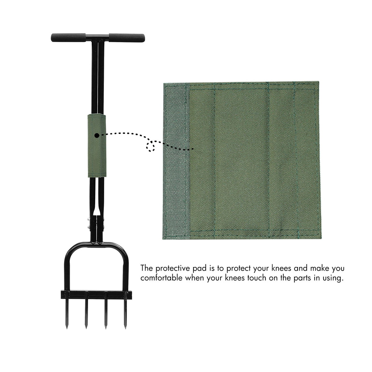 Gardzen Spike Aerator four spikes penetrating soil for better airflow
