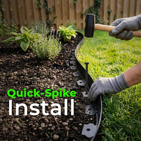 Gardzen spiral stakes secure borders for durable lawn edging