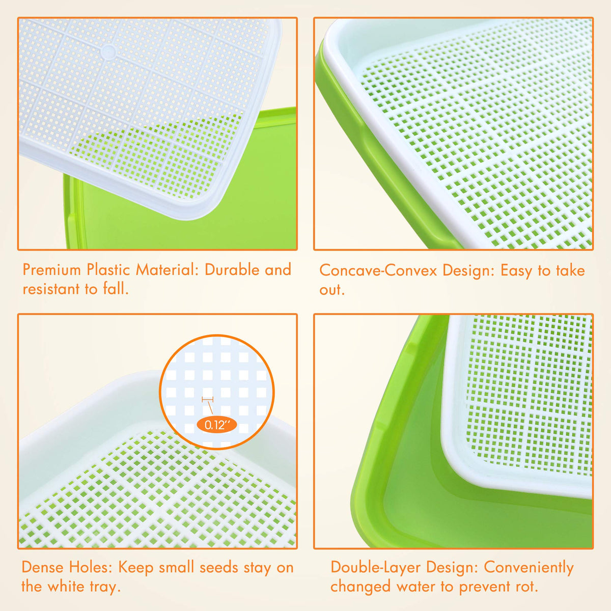 Gardzen green reservoir illustrates moisture control during germination.