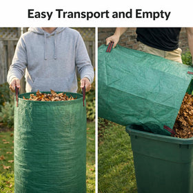 Gardzen stand-up yard waste bin during leaf collection