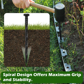 Gardzen weed fabric anchoring spikes hold fabric firmly for weed control.