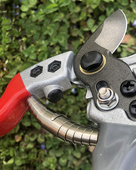 Gareschten silver finish pruner spring blends aesthetics and function.